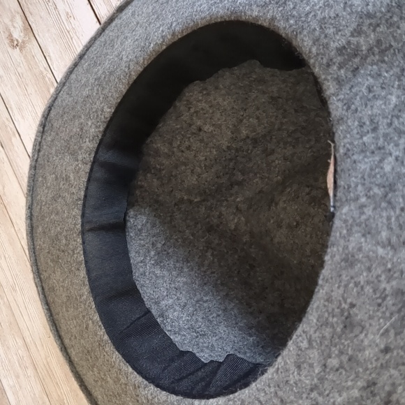 Free People Wool Wide Brim Fedora Hat Black Trim OS - Picture 11 of 14